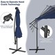 image 9 of COSTWAY 10FT Cantilever Parasol Patio Offset Umbrella LED Lights Blue