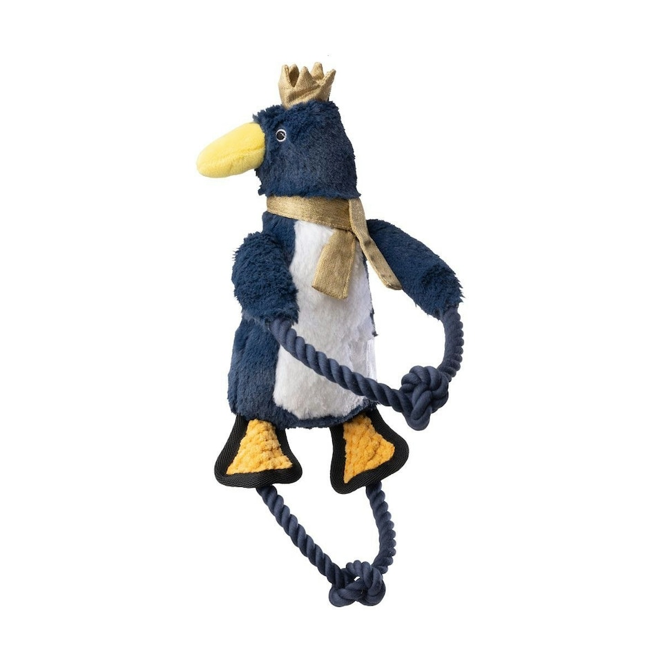 House Of Paws Penguin Christmas Rope Dog Toy - Royal Blue/Gold - One Size