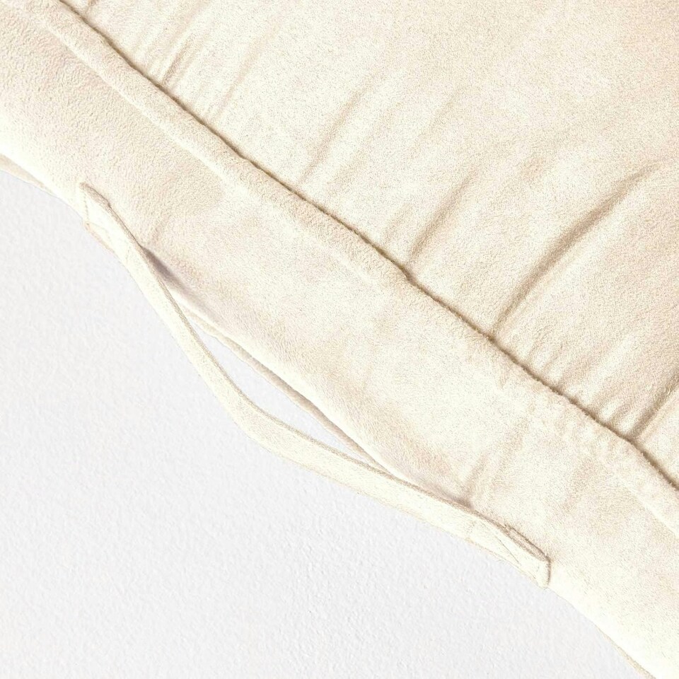 image 1 of Homescapes Cream Faux Suede Armchair Booster Cushion Cream