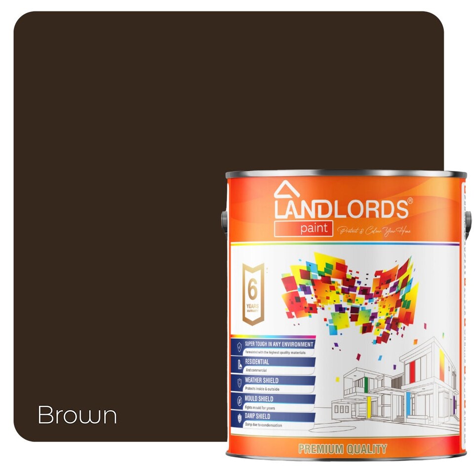 image 1 of Landlords Paint - Kitchen & Bathroom Paint - Mould Resistant, Washable & Durable - Brown - 1L