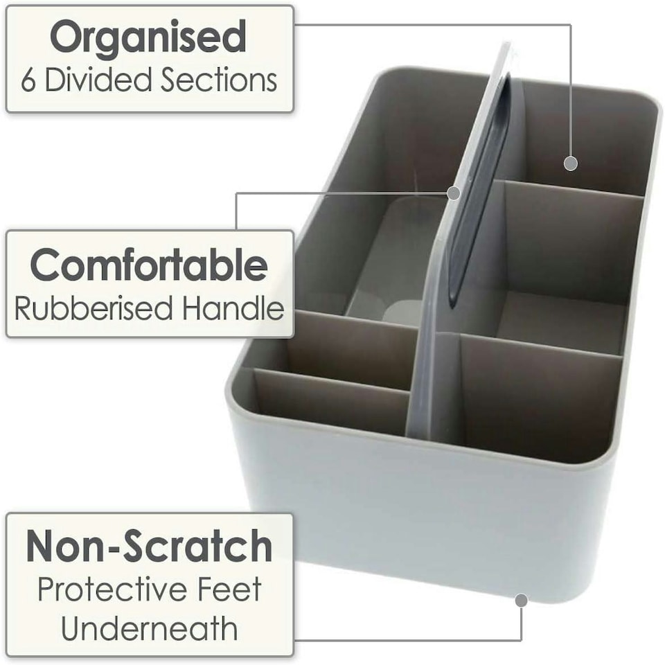 image 1 of CALITEK Cleaning Caddy with Gripped Handle for Organised Cleaning Products Grey