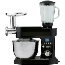 Cooks Professional Multi-Function Stand Mixer | 1200W | Large 6.2 Litre Mixing Bowl | 10 Speed Settings | Black