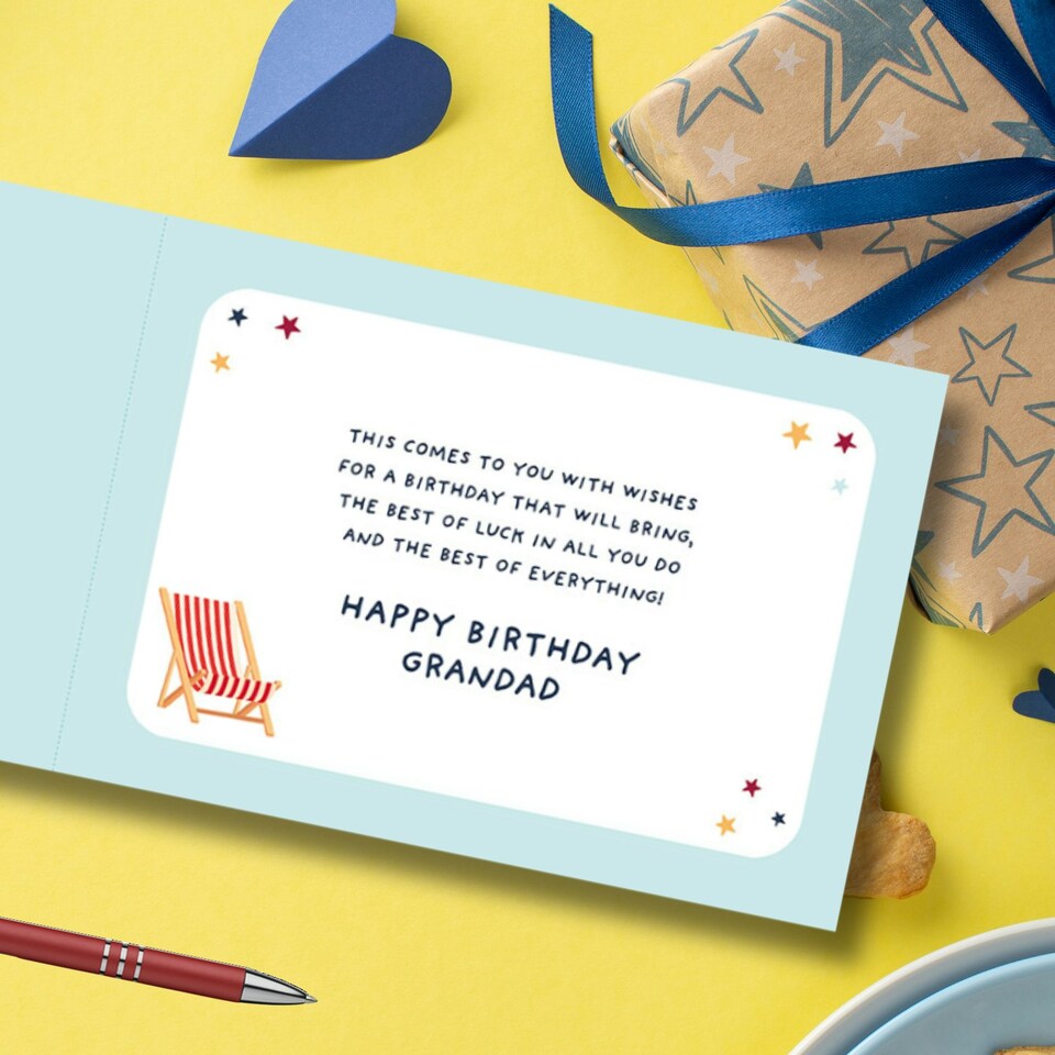 image 1 of Words 'n' Wishes Birthday Card for Grandad, Foiled Letters, Multicoloured, 22 x 15.8 cms