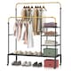 image 1 of CISTWAY Clothes Drying Rack Double Rods Garment Rack Gold