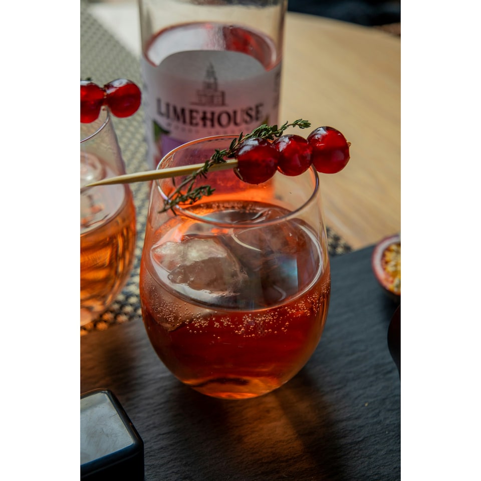 image 1 of BarCraft Iridescent Glass Tumblers Set of 2 Clear