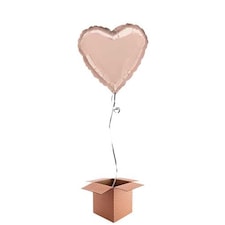 Rose Gold Heart Shape Foil Balloon - Inflated Balloon in a Box