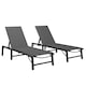 image 1 of Outsunny Folding Sun Lounger Set of 2, 5-Position Reclining Sun Bed Black | Black