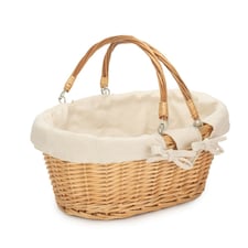 Medium Swing Handle Shopping Basket with Lining Multi | Garden Rose | M