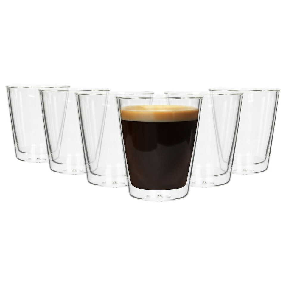 image 1 of Rink Drink Double-Walled Glasses Set - 200ml - Pack of 6 Clear