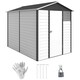 image 1 of Outsunny 9'x6' Galvanised Metal Garden Shed Tool Storage Shed for Patio Grey