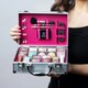 image 2 of Dawn Till Dusk Make Up Large Storage 80 Piece Vanity Case Set, Silver