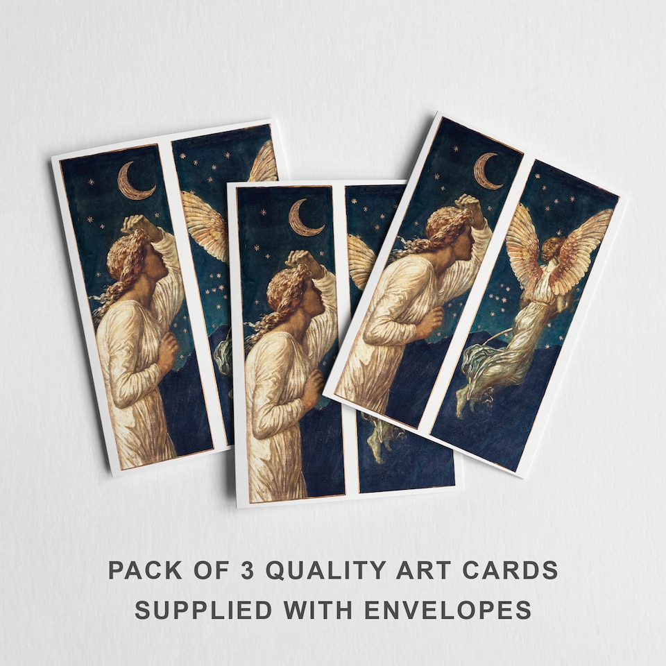 image 1 of Burne Jones Cupid Psyche Greeting Card Art Any Occasion Set of 3 Blank Inside