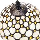 image 2 of Traditional Amber Stained Glass Tiffany Table Lamp with Multiple Circular Beads | Orange