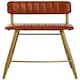 image 1 of Interiors by Premier Tan Leather Bar Chair With Gold Finish Frame Brown