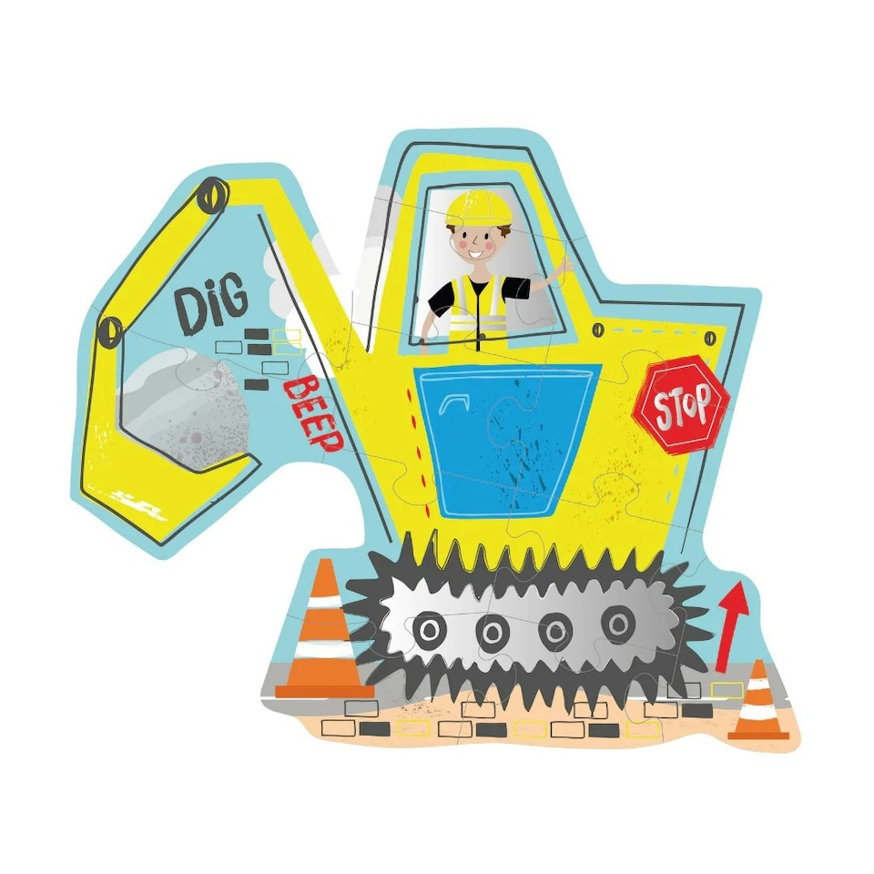 image 1 of Floss & Rock Jigsaw Puzzle 12 Piece - Construction
