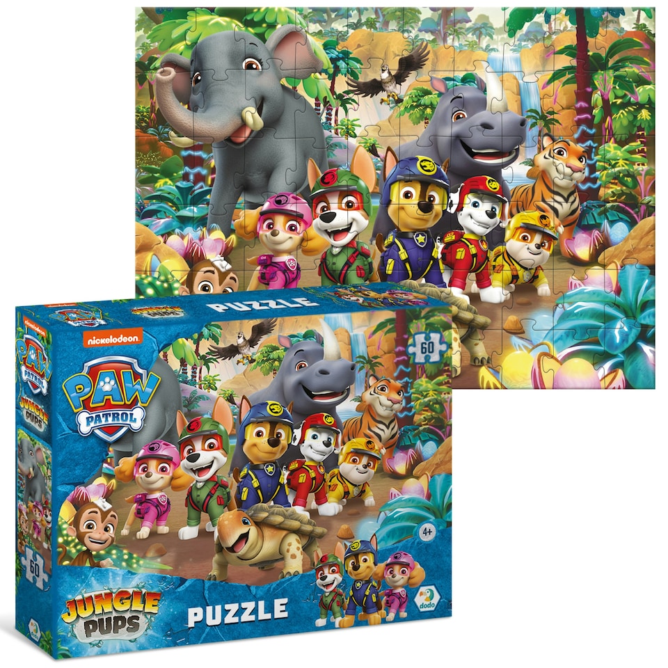 image 1 of Dodo Paw Patrol Jungle Pups 60 Piece Jigsaw Puzzle