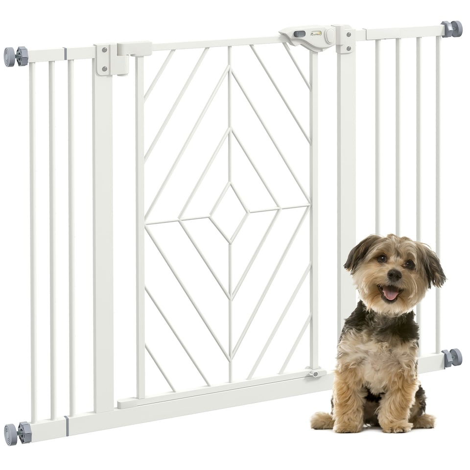 image 1 of Pressure Fit Safety Gate w/ Auto Closing Door, Double Locking, 74-100cm Openings