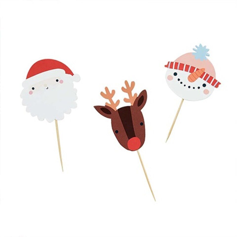 image 1 of Festive Friends Christmas Food Picks - Pack of 12