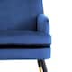 image 6 of Loretta Accent Chair Midnight Blue Velvet Padded Armchair Blue