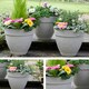 image 3 of Pack of 3 Floral Design Planters in Sandstone Finish | Cream