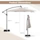 image 2 of COSTWAY 290 cm Solar Offset Hanging Sunshade Parasol Beige Cream