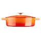 image 5 of Cooks Professional Set of 2 Cast Iron Casserole Dishes 20cm & 28cm | Orange | Orange