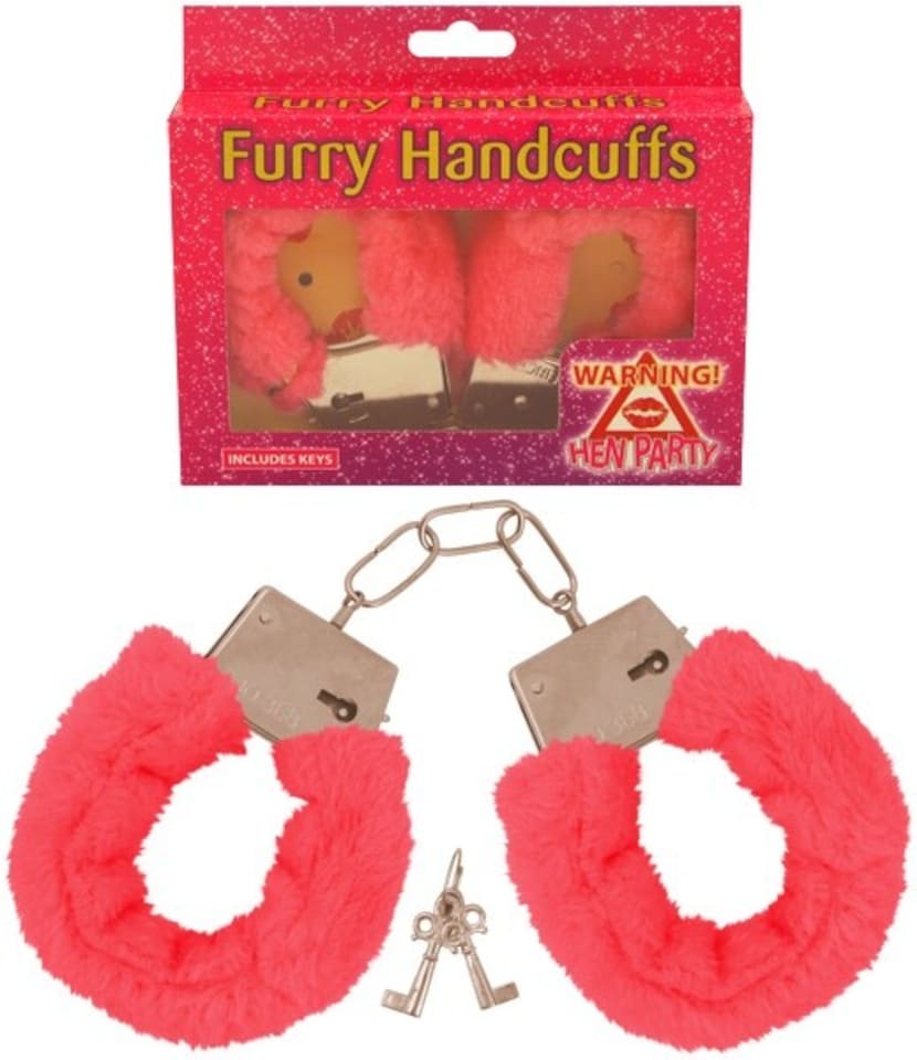 image 1 of Hen Night Pink Furry Handcuffs