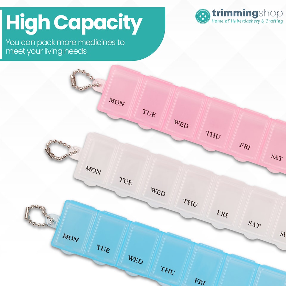image 1 of 7 Day Single Dose Weekly Pill Organiser Pastel Coloured - 3pcs