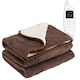 image 1 of MONHOUSE Heated Throw - Electric Blanket - Digital Controller - Timer up to 9 hours, 9 Heat Settings, Auto Shutoff - Single 130X160cm - Brown Shearling