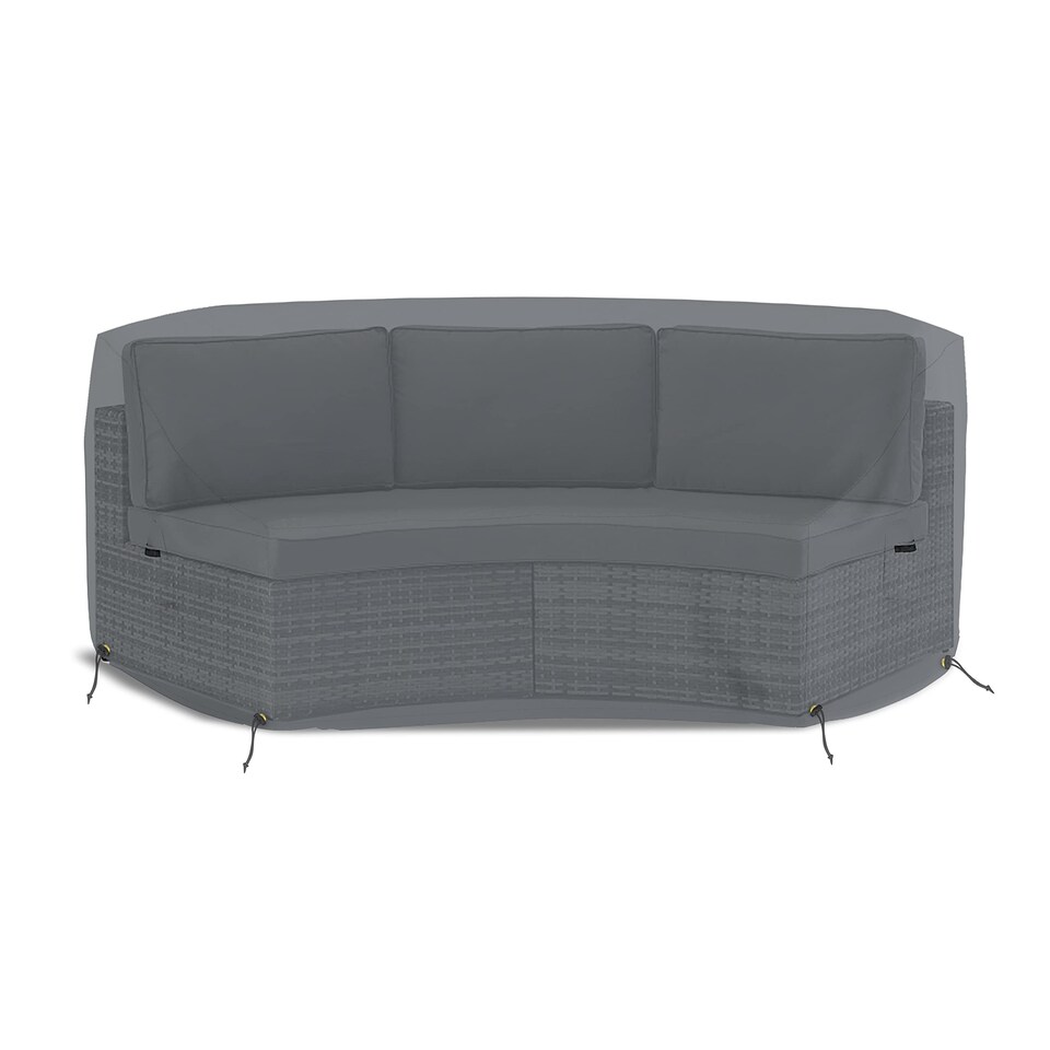 image 1 of Covers&All Curved Outdoor Couch Cover, 1000D Waterproof, UV-Resistant Patio Furniture Cover, 90 in L x 34 in W x 32 in H x 46 in FL, Grey