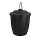 image 3 of Coal Bucket & Lid Black Plastic Ash Tidy Bin Coal Carrier Fire Log Burner Kindling