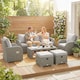 image 8 of Outsunny Rattan Garden Furniture Set with Recliners, Footstools, Light Grey | Grey | Light Grey