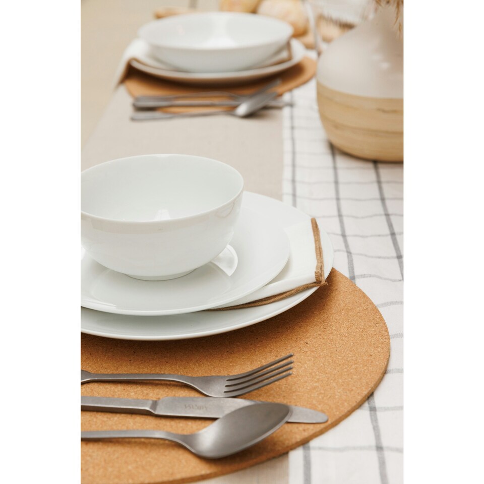 image 1 of Mikasa Chalk Porcelain Side Plates, Set of 4, 21cm, White