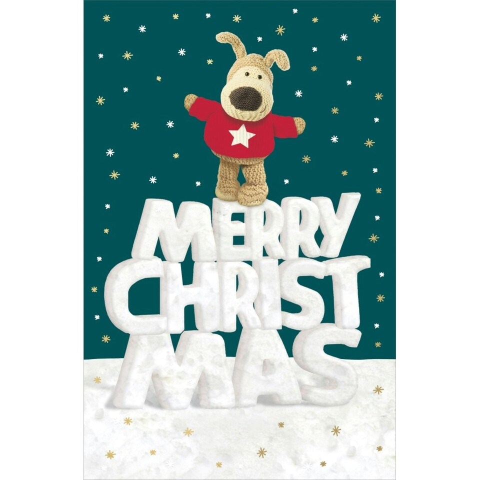 image 1 of Boofle Standing on Lettering Christmas Card