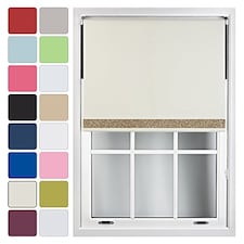 FURNISHED Blackout Roller Blinds with Gold Glitter Trim Made to Measure | Cream | Cream | (W) 210cm x (L) 165cm