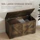 image 3 of HOMCOM Storage Trunk for Living Room, with Safety Hinges, 80cm, Rustic Brown Brown