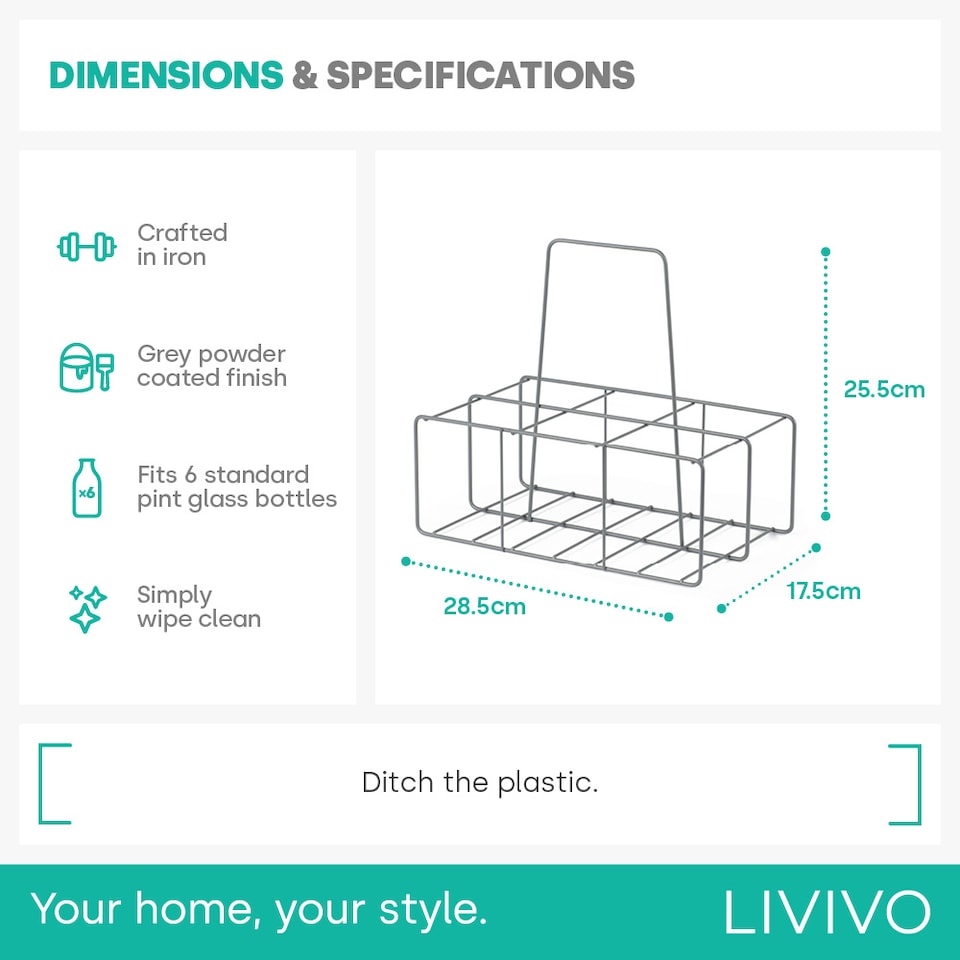 image 1 of Wire Milk Bottle Holder 6 BTL