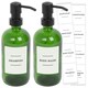 image 1 of Harbour Housewares Glass Soap Dispensers with Labels - 500ml - Green/White - Pack of 2