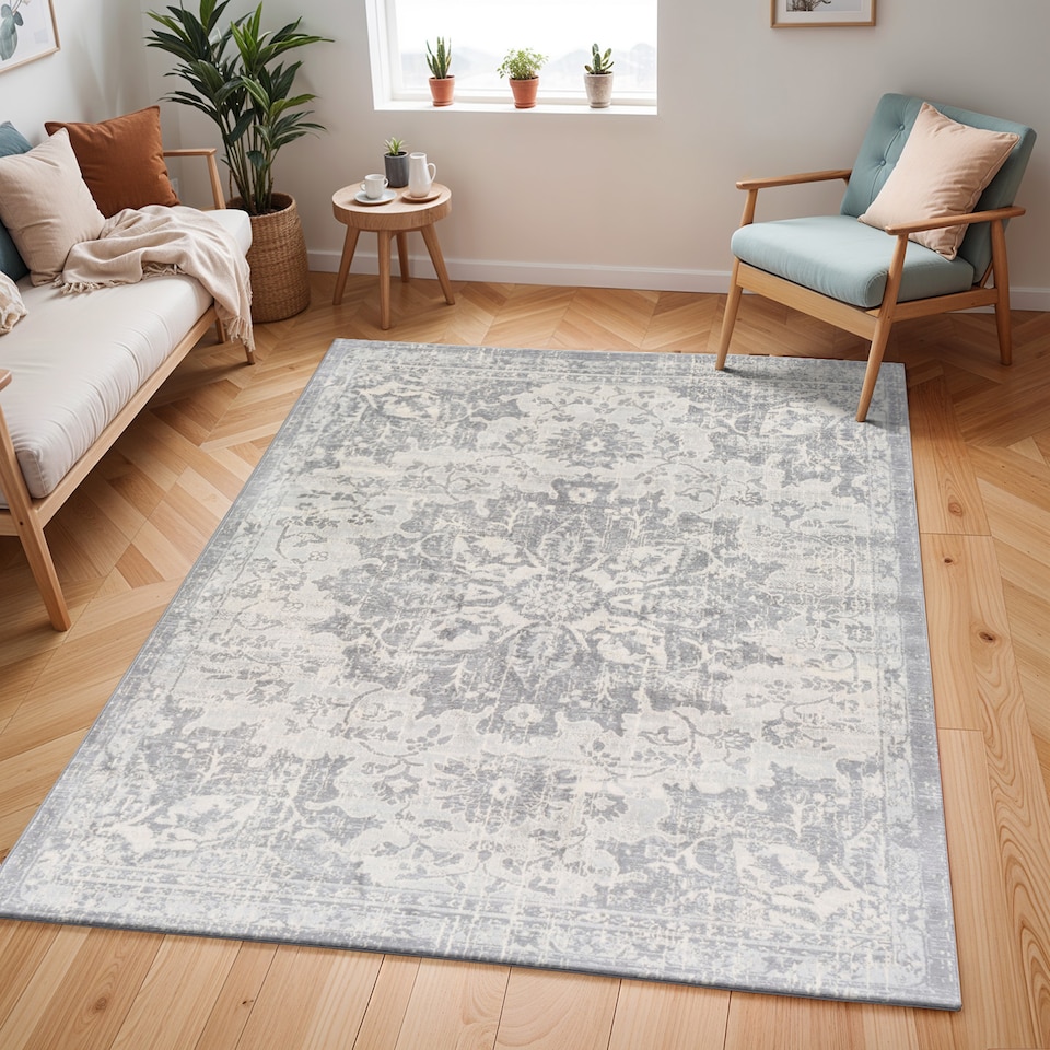 LIVABLISS Monaco-Vintage Traditional Boho Rug 160 x 220 cm | Grey
