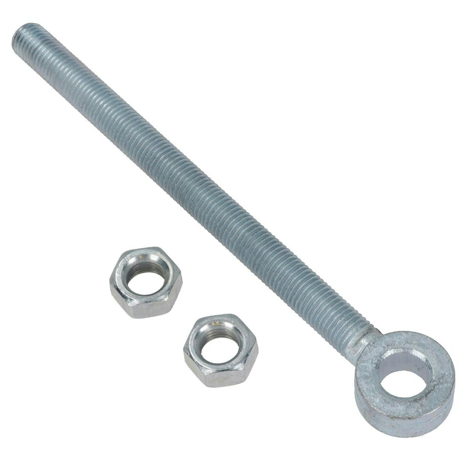 image 1 of Swing Gate Long Eye Bolts Hinge + Nuts Adjustable Zinc Plated 16 x 150mm 1pc | Silver