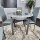 image 4 of Dining Table And 4 Chairs Grey Round Table With 4 Grey Chairs Dining Room Furniture | Grey | One Size | 5