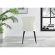 image 4 of Furniturebox 2x Nora Cream Velvet Black Leg Dining Chairs