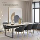 image 8 of Dining Chair Marilyn - corduroy look, upholstered, armchair, continuous backrest - per piece Grey | Anthracite/Gold