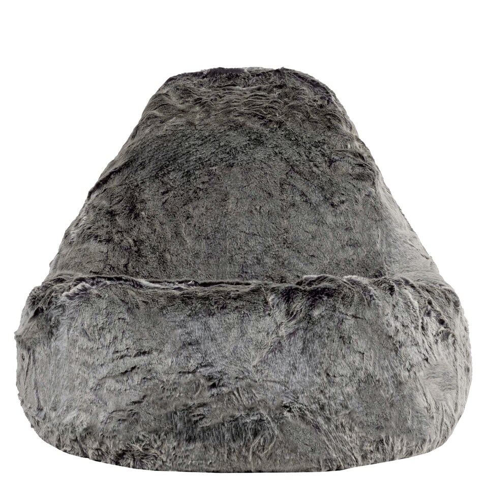 image 1 of icon Kenai Faux Fur Bean Bag Lounger Arctic Wolf Grey Giant Bean Bag Chair