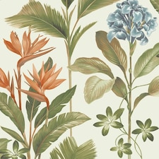 Belgravia Oliana Floral Wallpaper - Green/Blue - 10m x 0.5m Green