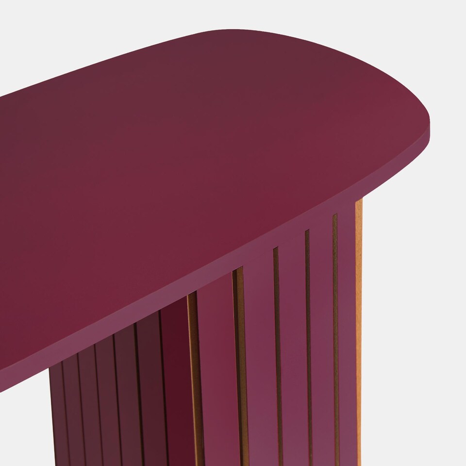 image 1 of OHS Madison Console Table Ribbed Engineered Wood Entryway Display Desk