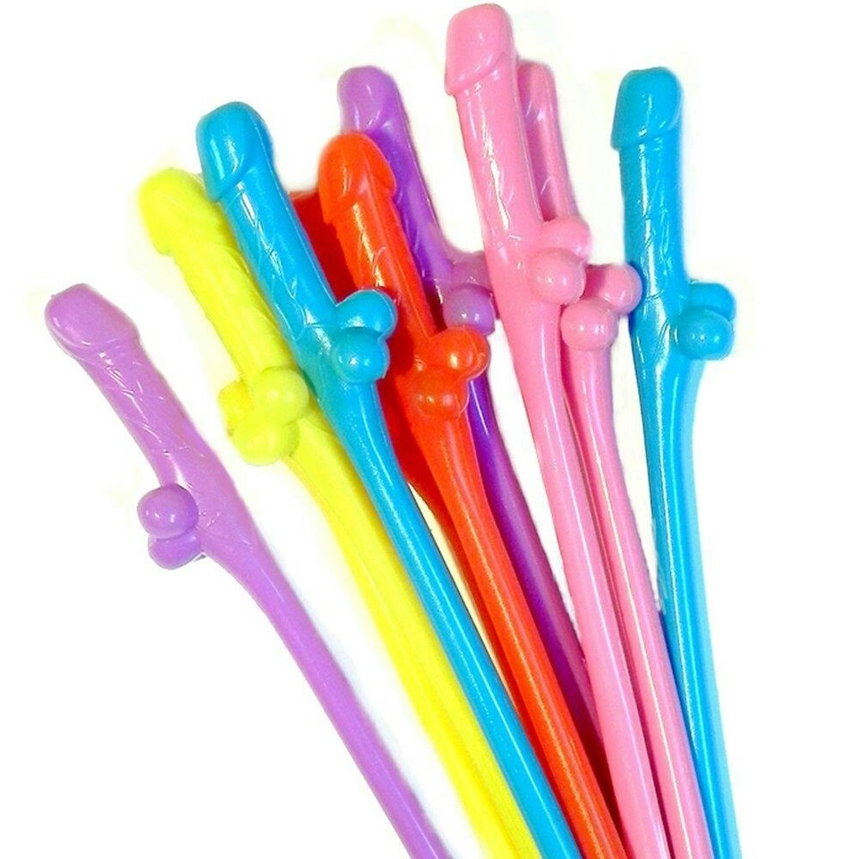 image 1 of 10PC Hen Party Willy Glow in Dark Straws Classy Team Bride to Be Drink Accessories Novelty Wedding Décor