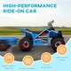 image 6 of HOMCOM Electric Quad Bike, 6V Kids Ride On All-Terrain with Back Trailer for Ages 18-36 Months - Blue