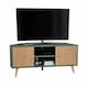 image 1 of Decorotika Lesson 120 cm Corner TV Unit for TVs up to 51 inches with Cabinets and Open Shelves | Green | Silva Green and Rattan Pattern | One Size | 1