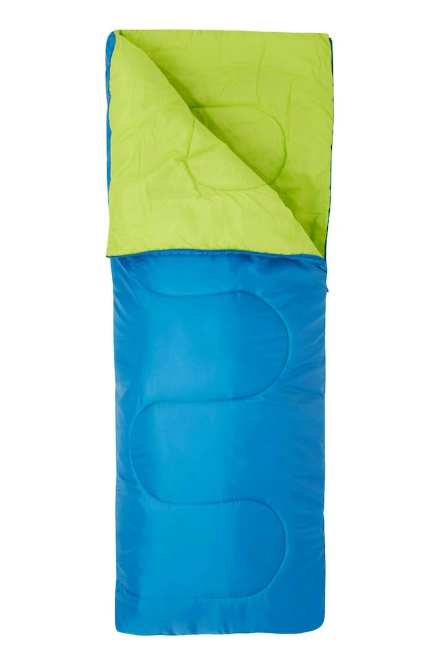 image 1 of Mountain Warehouse Kids Mini Sleeping Bag Insulated 2 Season Camping Boys Girls | Blue